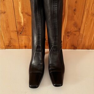 Black Vintage 90’s Stretch Leather PRADA Boots 6